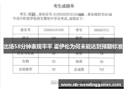 出场58分钟表现平平 霍伊伦为何未能达到预期标准