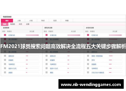 FM2021球员搜索问题高效解决全流程五大关键步骤解析